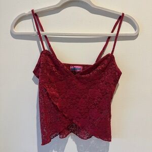 edikted Sheer Lace Cropped Tank Top size Small